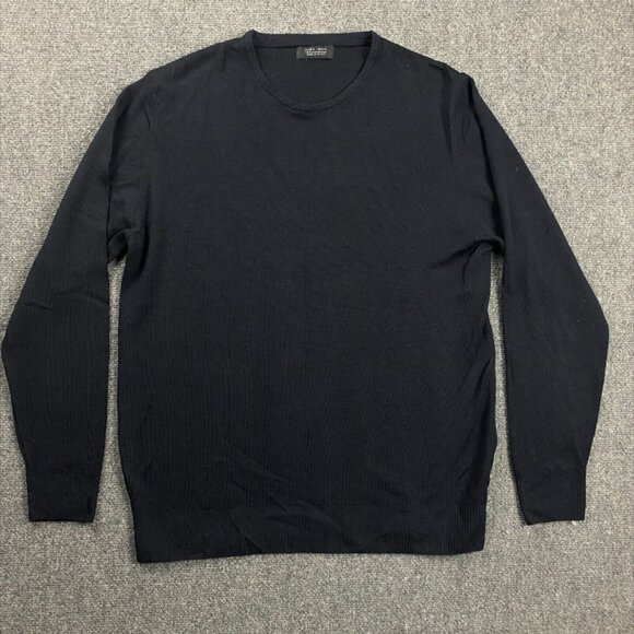 Zara Sweater Men's Extra Large Black Pullover Casual‎ 100% Wool Adults - Picture 1 of 9